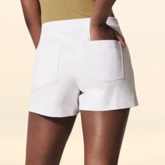 SPANX Women’s White Stretch Tailored Shorts 4'' Size XL  NWT - Picture 2 of 9